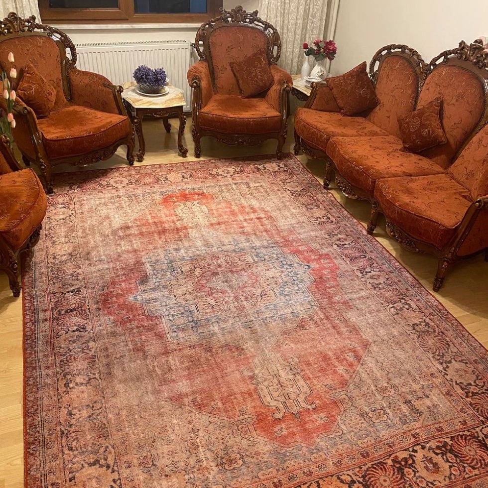Alfombra lavable turca de estilo antiguo