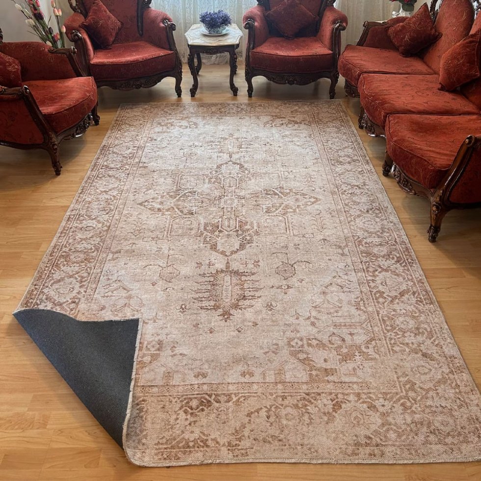 Alfombra estilo kilim turco beige
