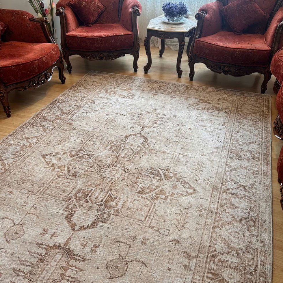 Alfombra estilo kilim turco beige