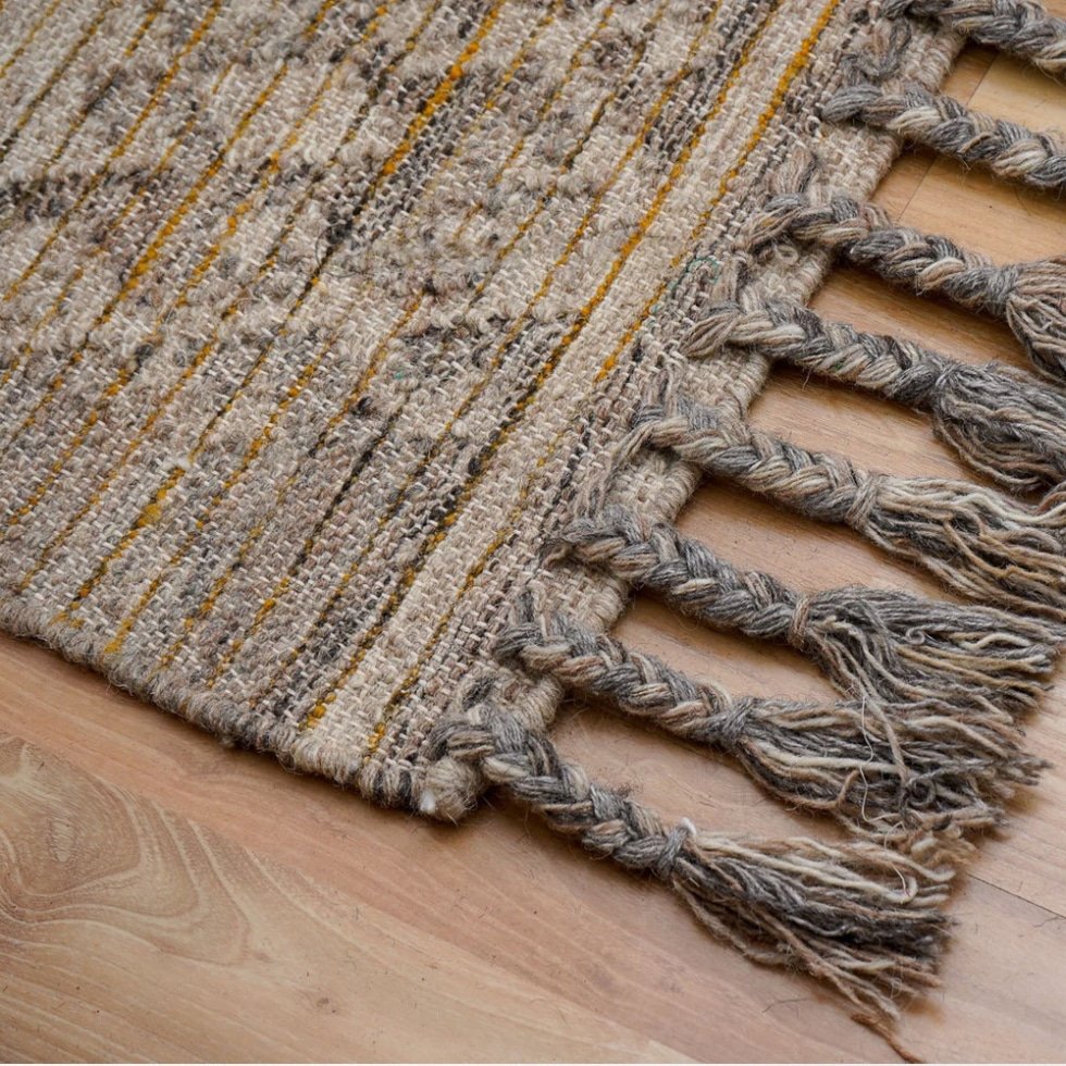 Alfombra kilim beige de estilo turco