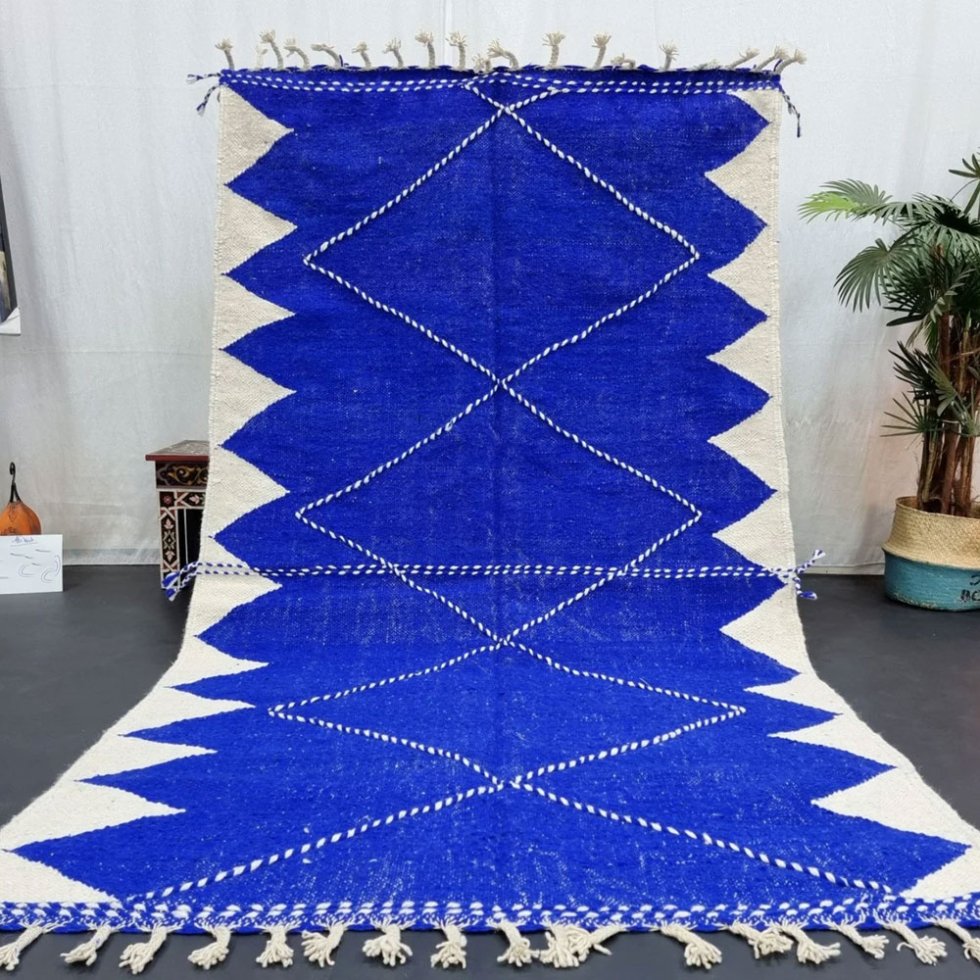 Alfombra kilim marroquí azul