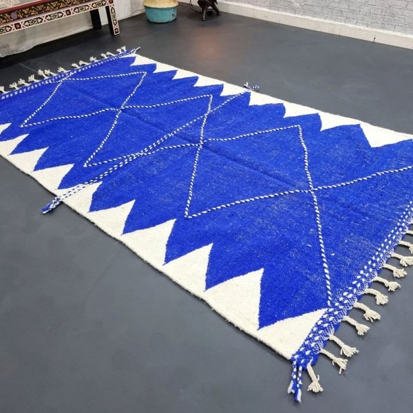 Alfombra kilim marroquí azul