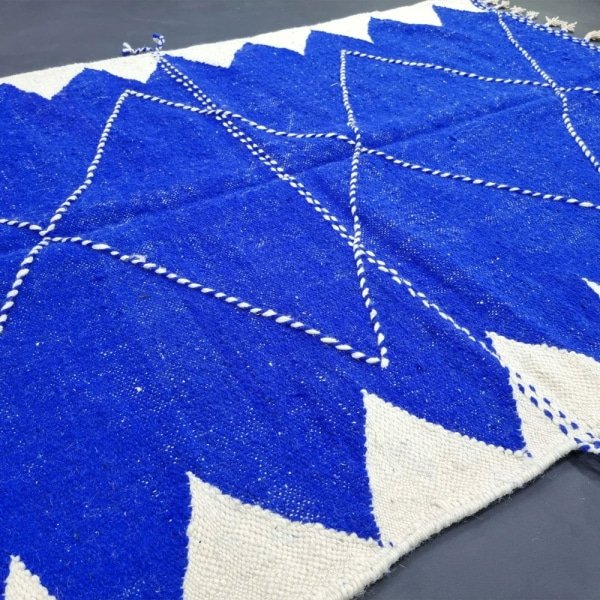 Alfombra kilim marroquí azul