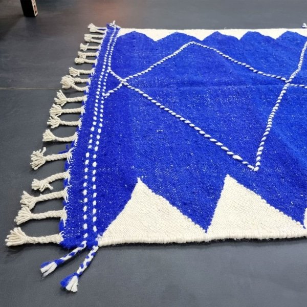 Alfombra kilim marroquí azul