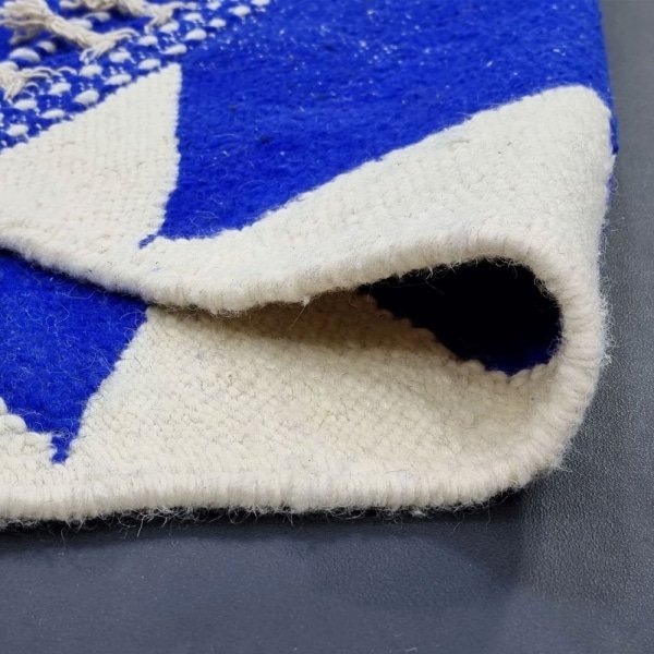 Alfombra kilim marroquí azul
