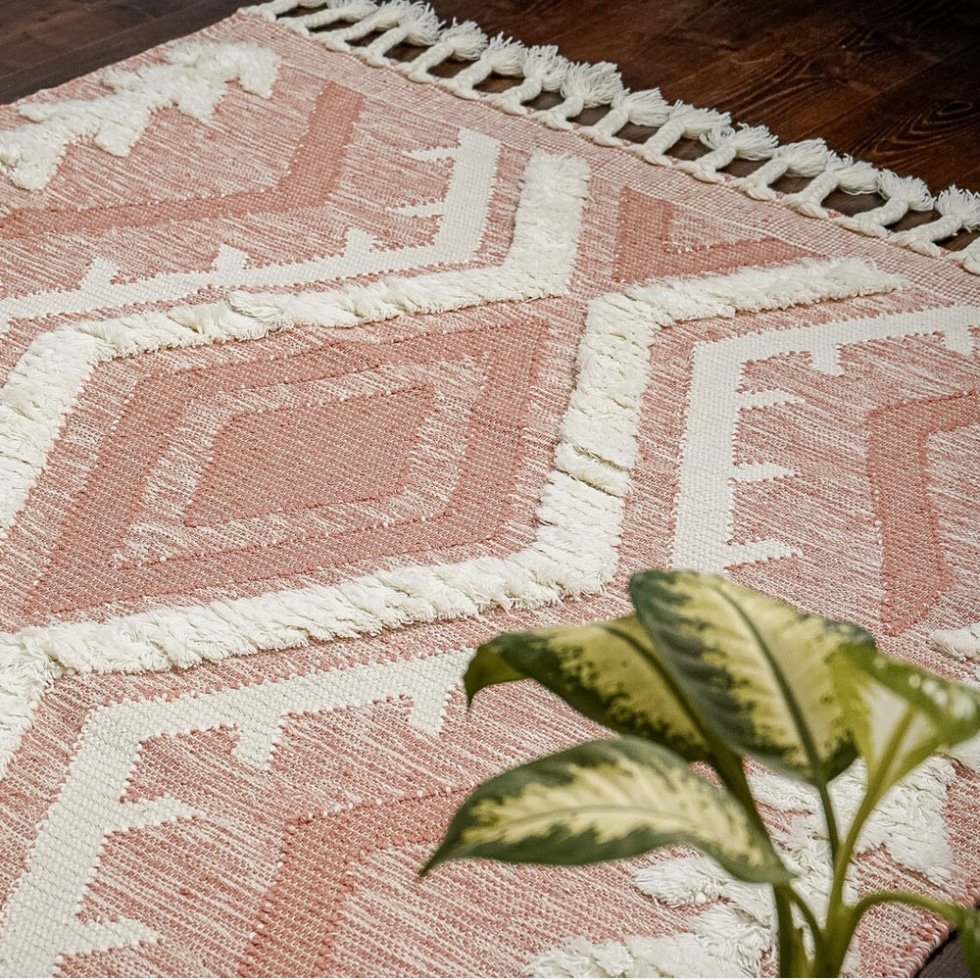 Alfombra suave kilim rubor