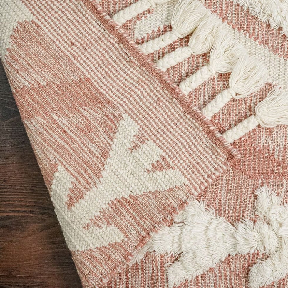 Alfombra suave kilim rubor