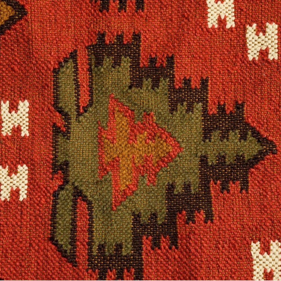 Alfombra kilim india de inspiración navideña - Imagen 8