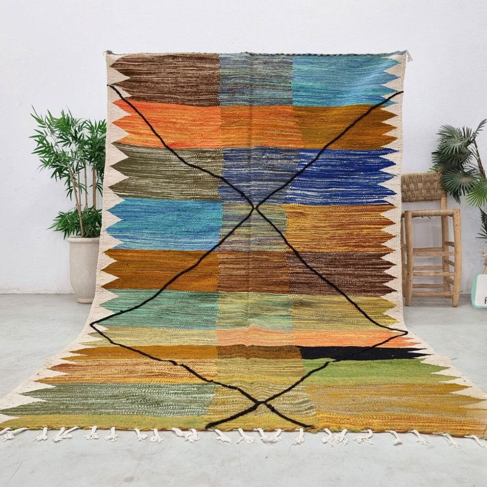 Alfombra kilim marroquí de colores