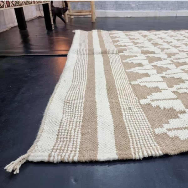Alfombra kilim marroquí crema