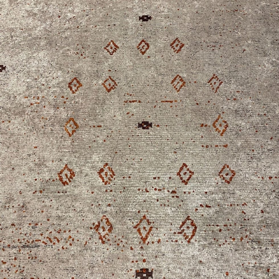 Alfombra abstracta crema y gris
