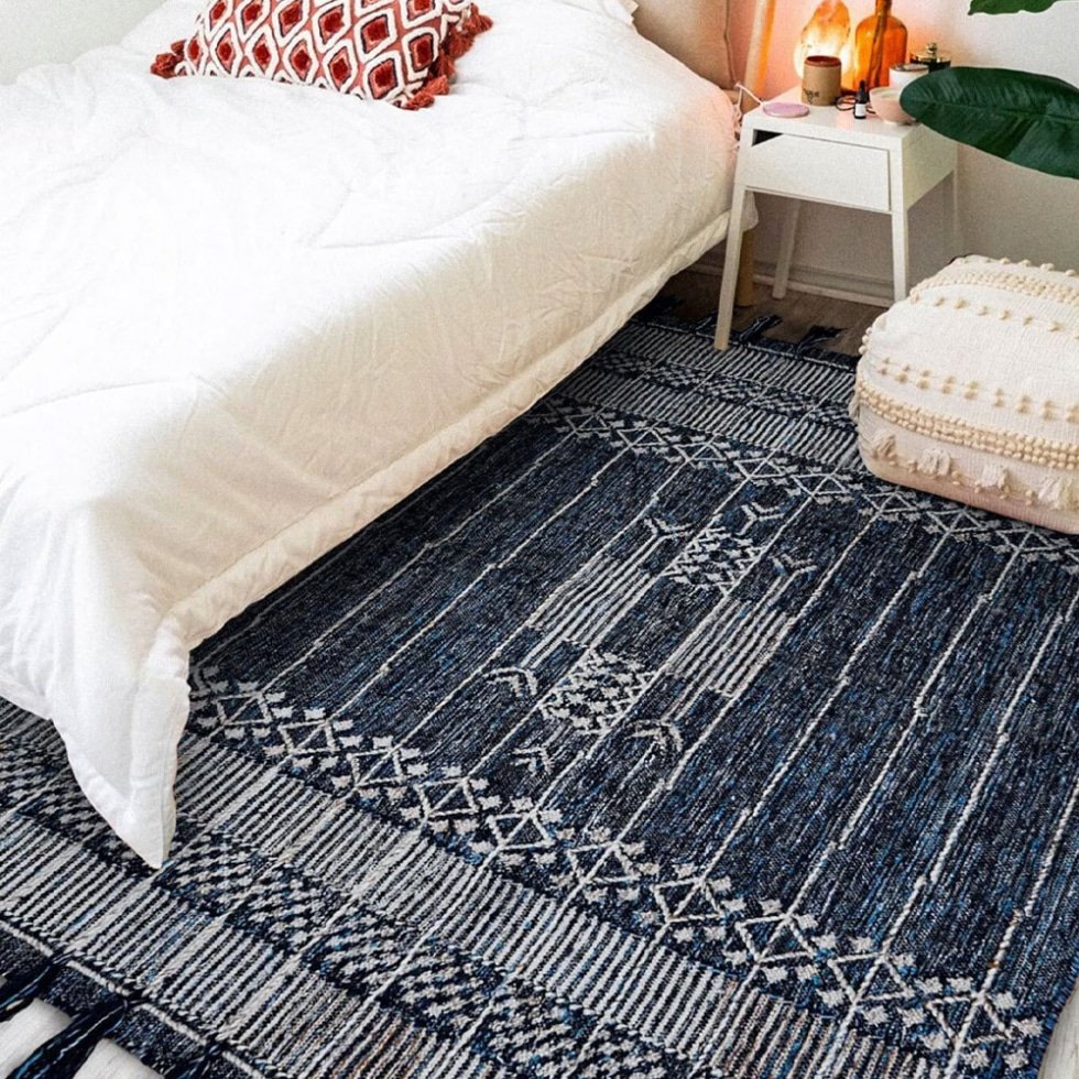 Alfombra vaquera estilo kilim graduado