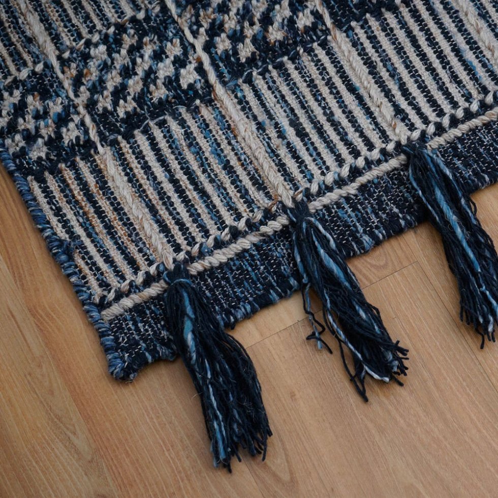 Alfombra vaquera estilo kilim graduado