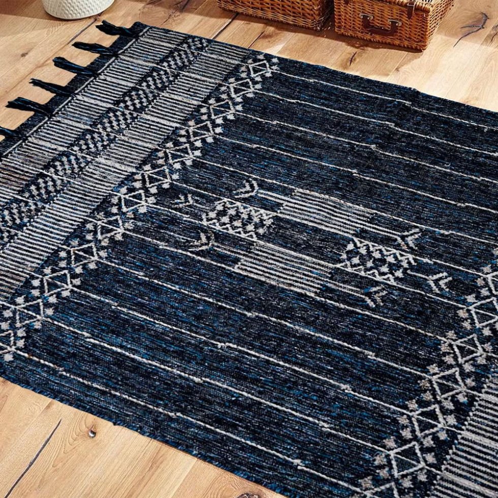 Alfombra vaquera estilo kilim graduado