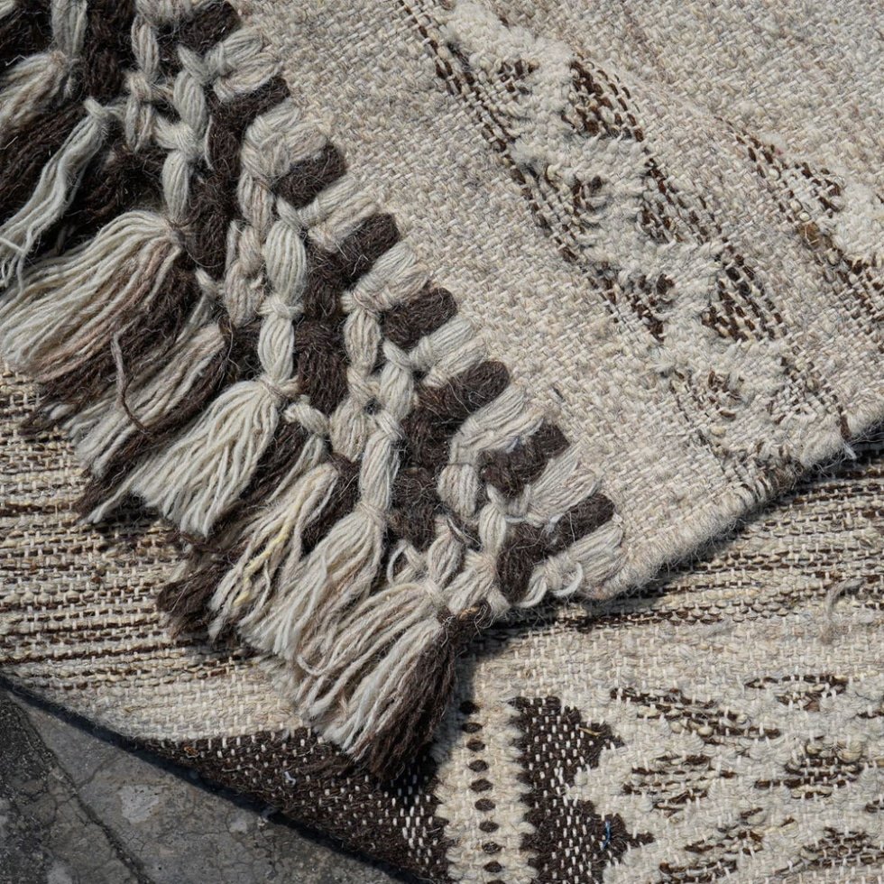 Kilim indio gris moderno geométrico