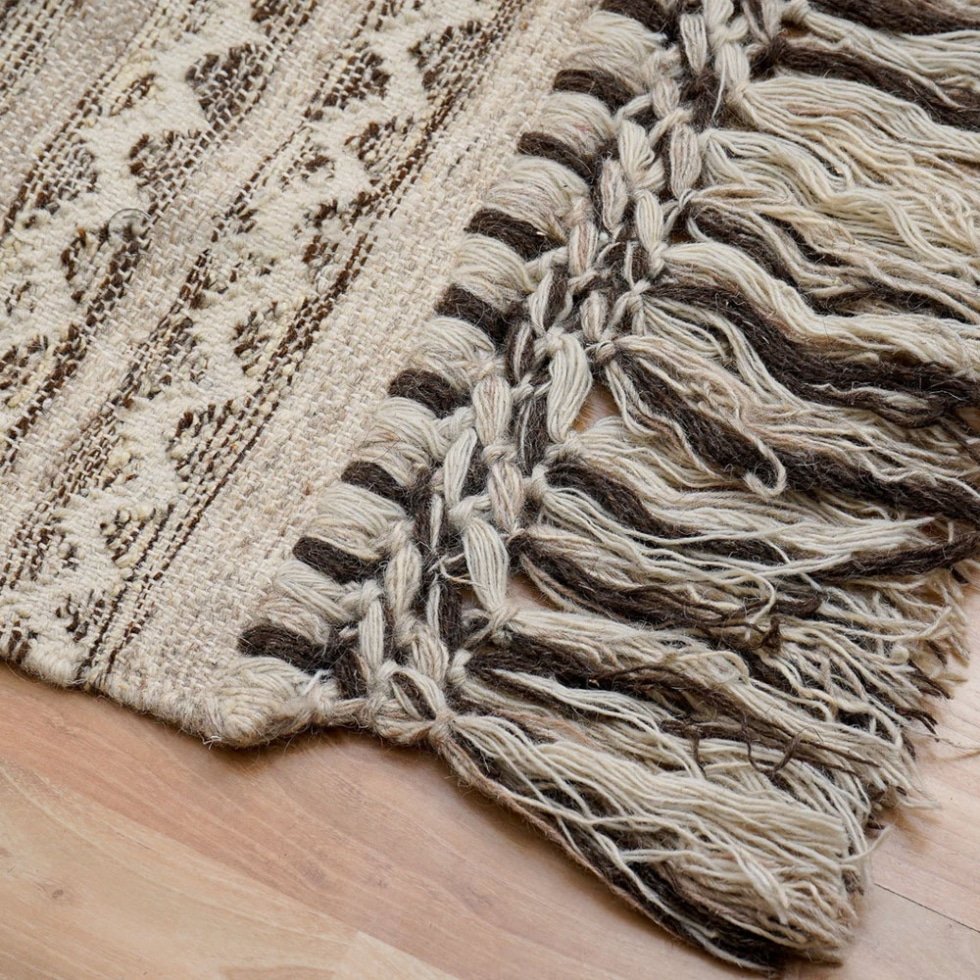 Kilim indio gris moderno geométrico