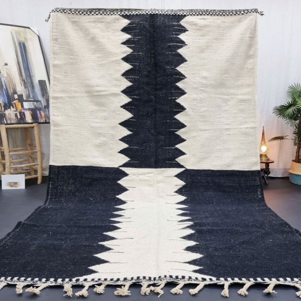 Alfombra kilim marroquí moderna hecha a mano