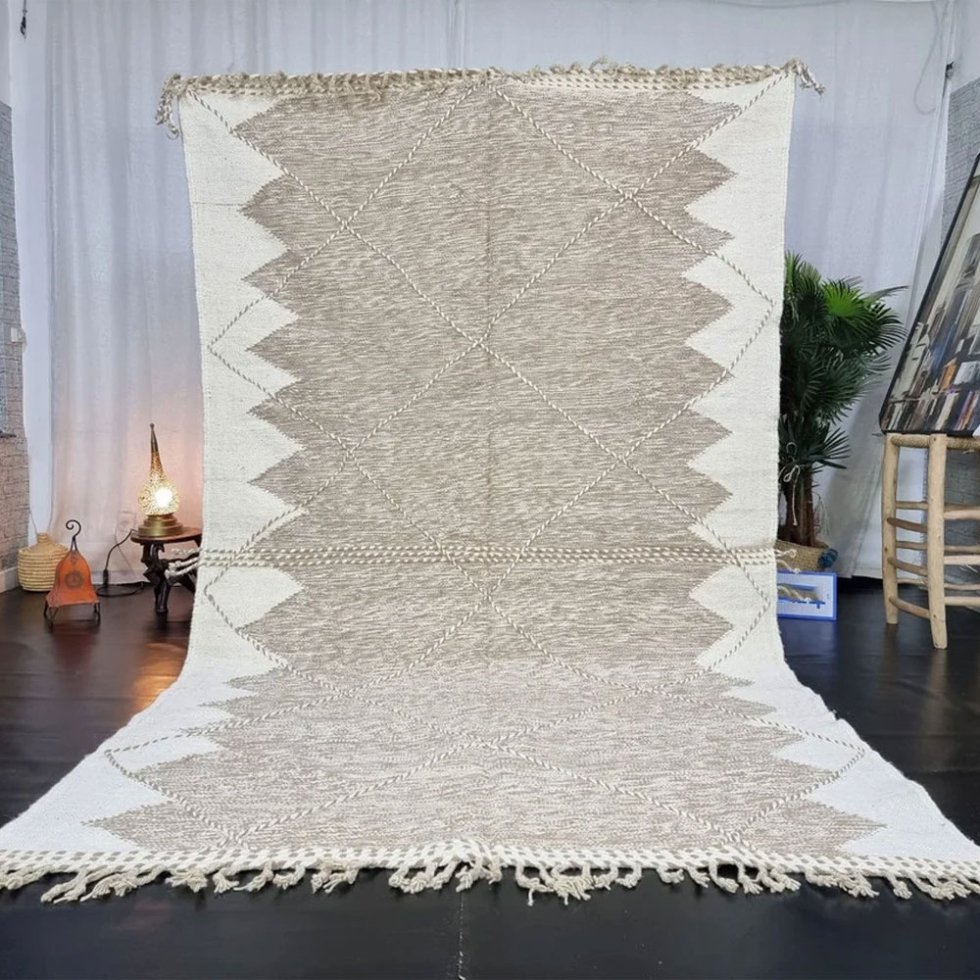 Alfombra marroquí kilim beige