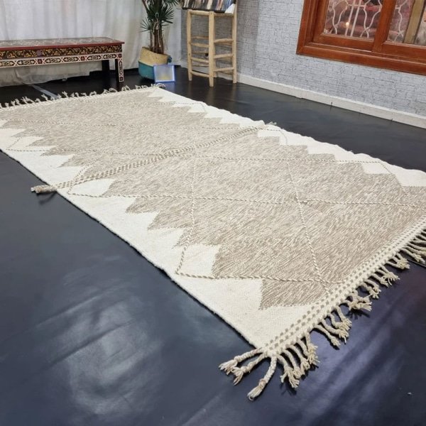 Alfombra marroquí kilim beige