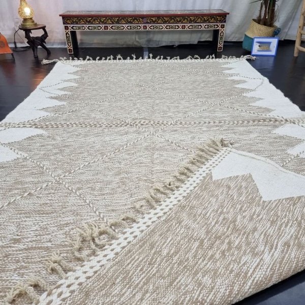 Alfombra marroquí kilim beige
