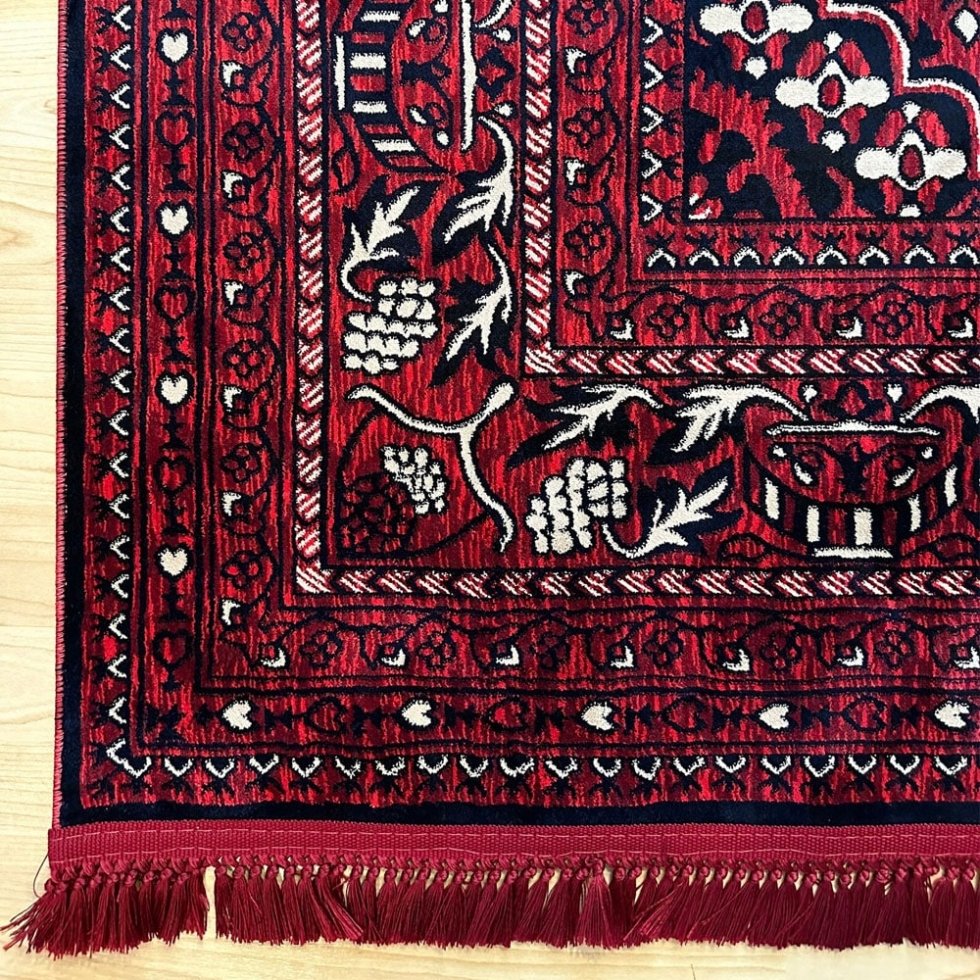 Alfombra grande roja estilo afgano