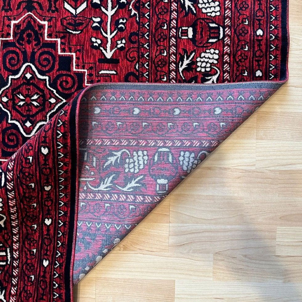 Alfombra grande roja estilo afgano