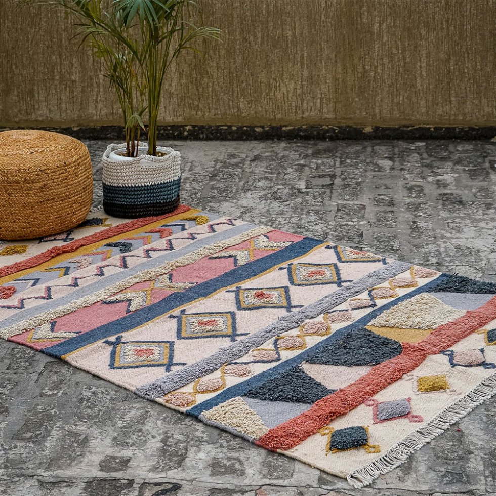 Alfombra Kilim Pastel Natural