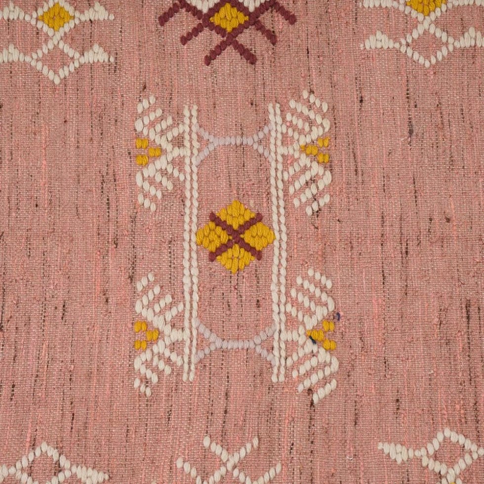 Alfombra kilim rosa de estilo étnico azteca