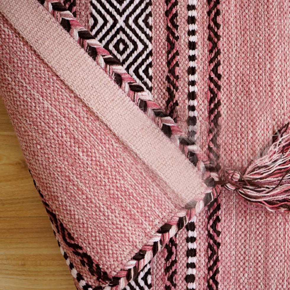 Alfombra india kilim rosa