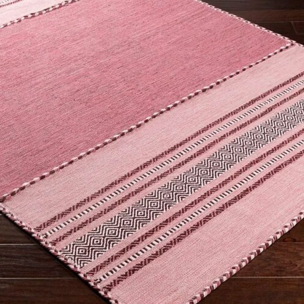 Alfombra india kilim rosa