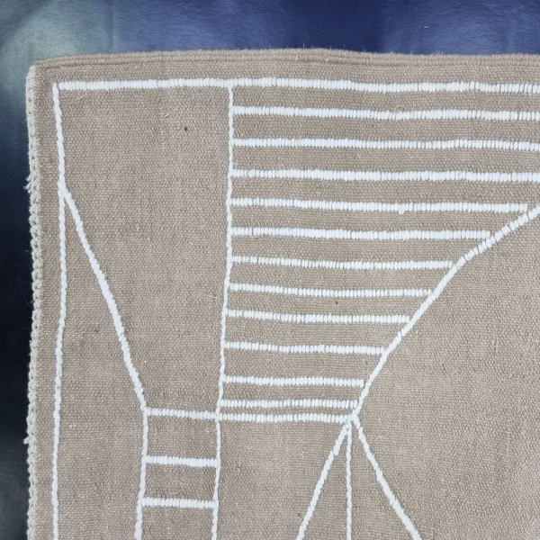 Alfombra marroquí kilim beige lisa
