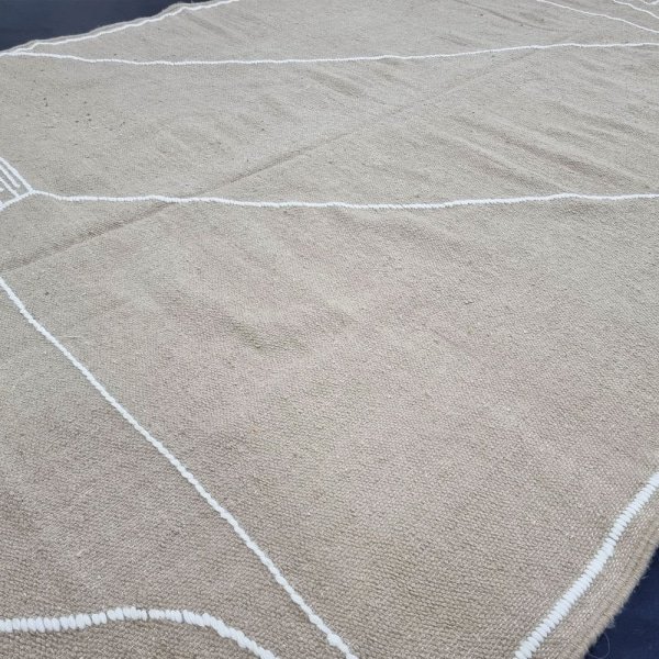 Alfombra marroquí kilim beige lisa