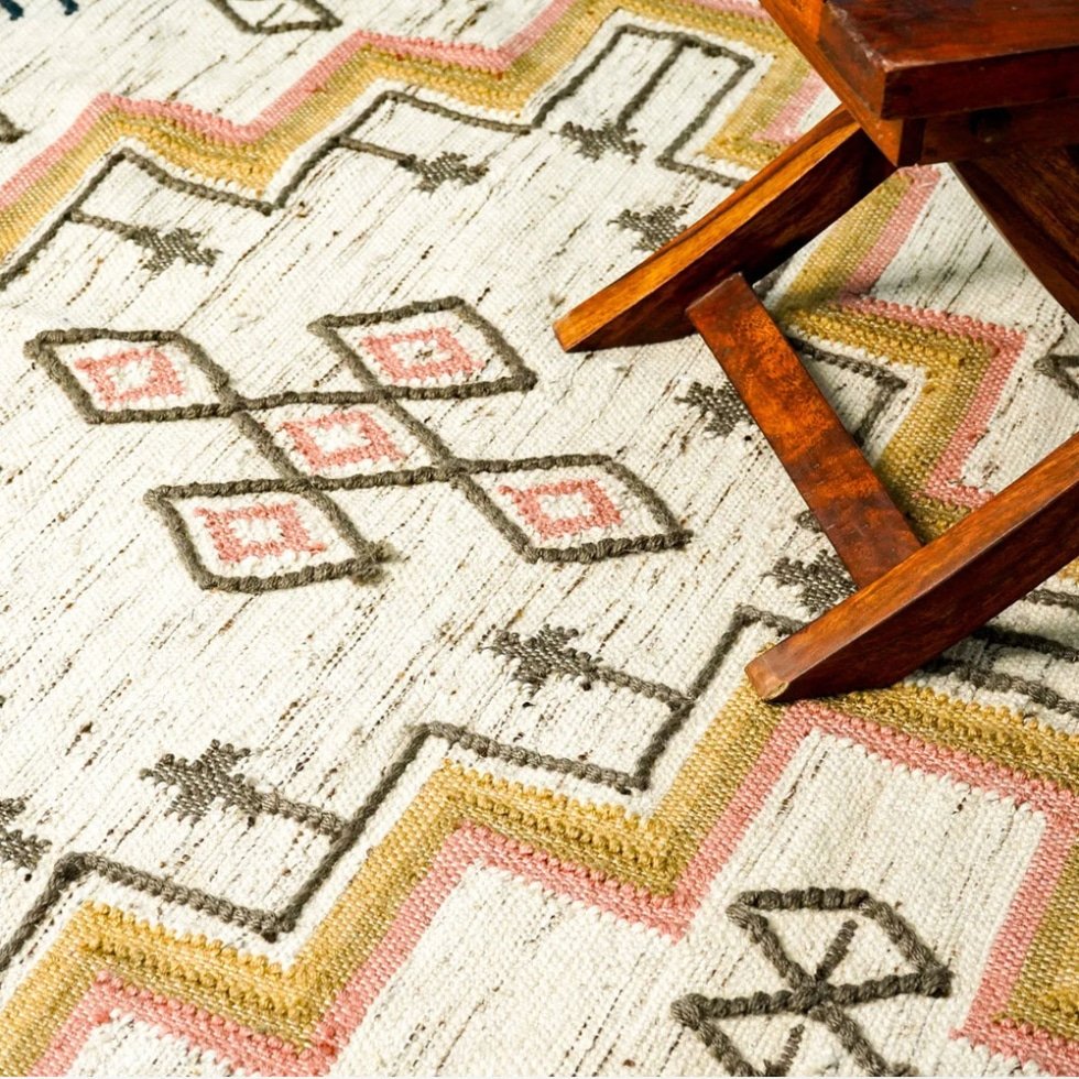 Alfombra kilim tradicional étnica india