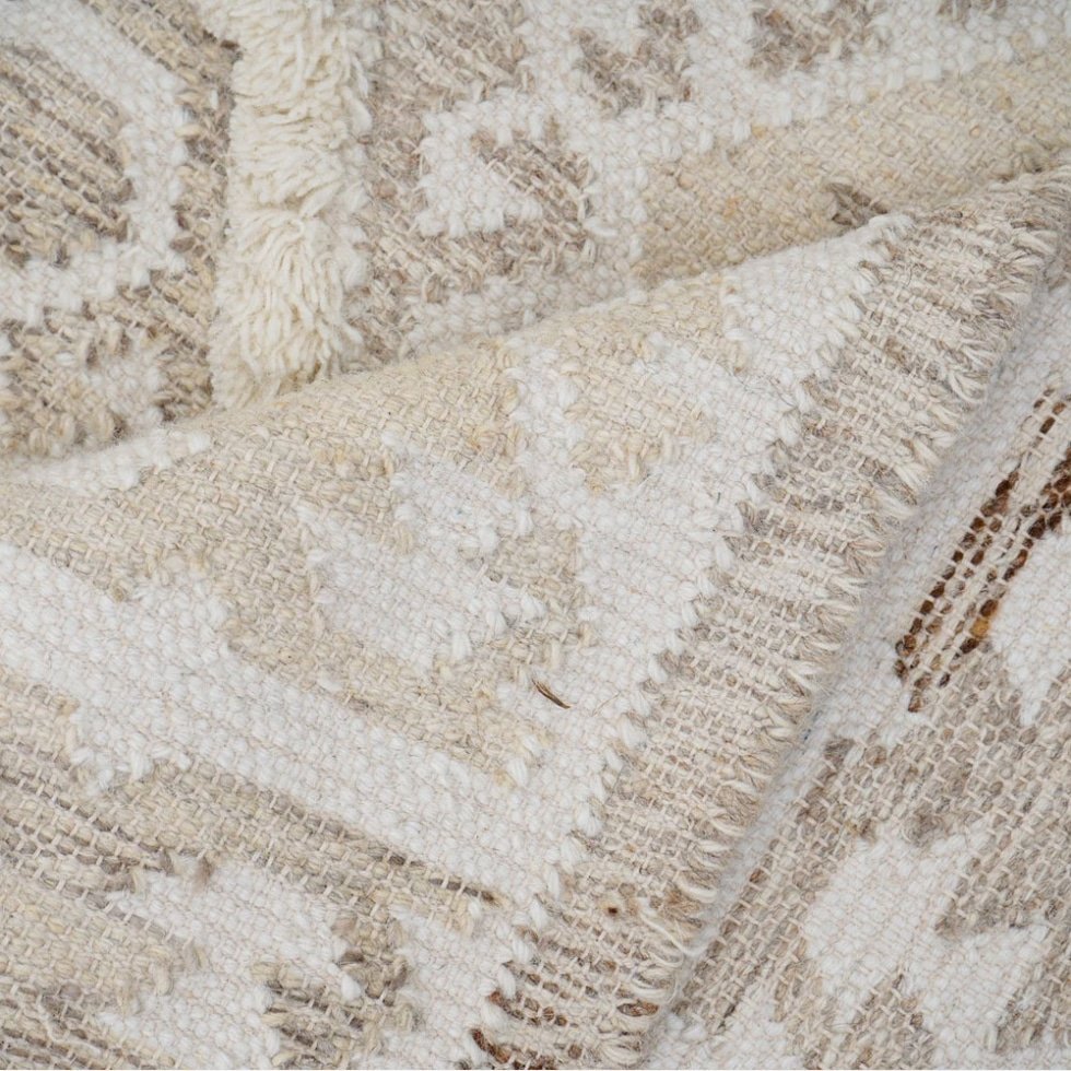 Alfombra boho kilim blanca