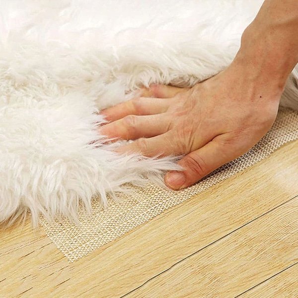 Alfombrilla antideslizante blanca para kilim (PVC)