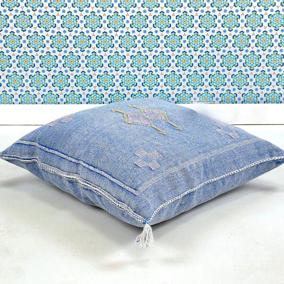 20 x 20 kilim almohadas azul