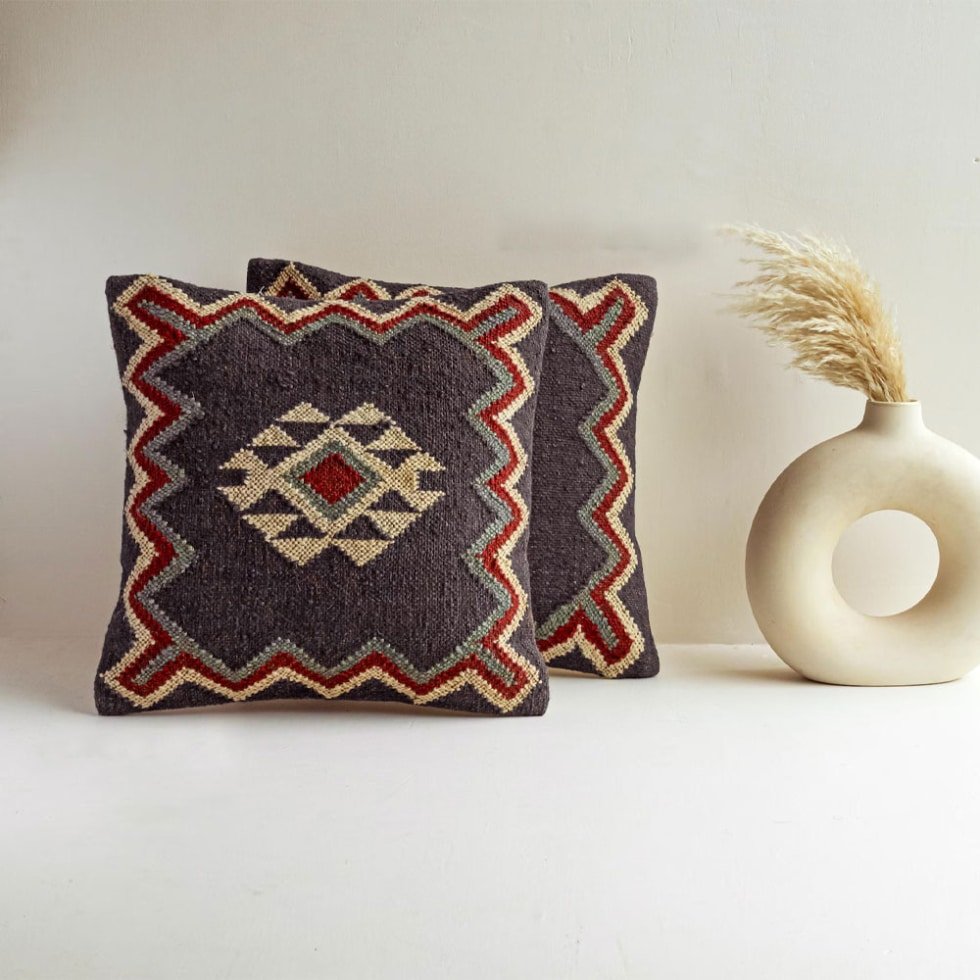 Funda de cojín kilim 22x22