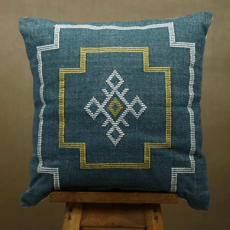 Cojín kilim turquesa