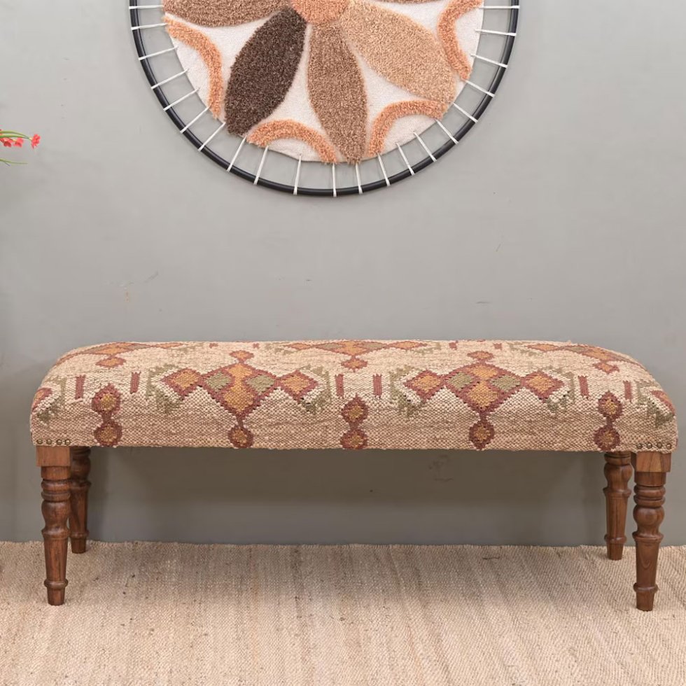 Banco otomano kilim beige