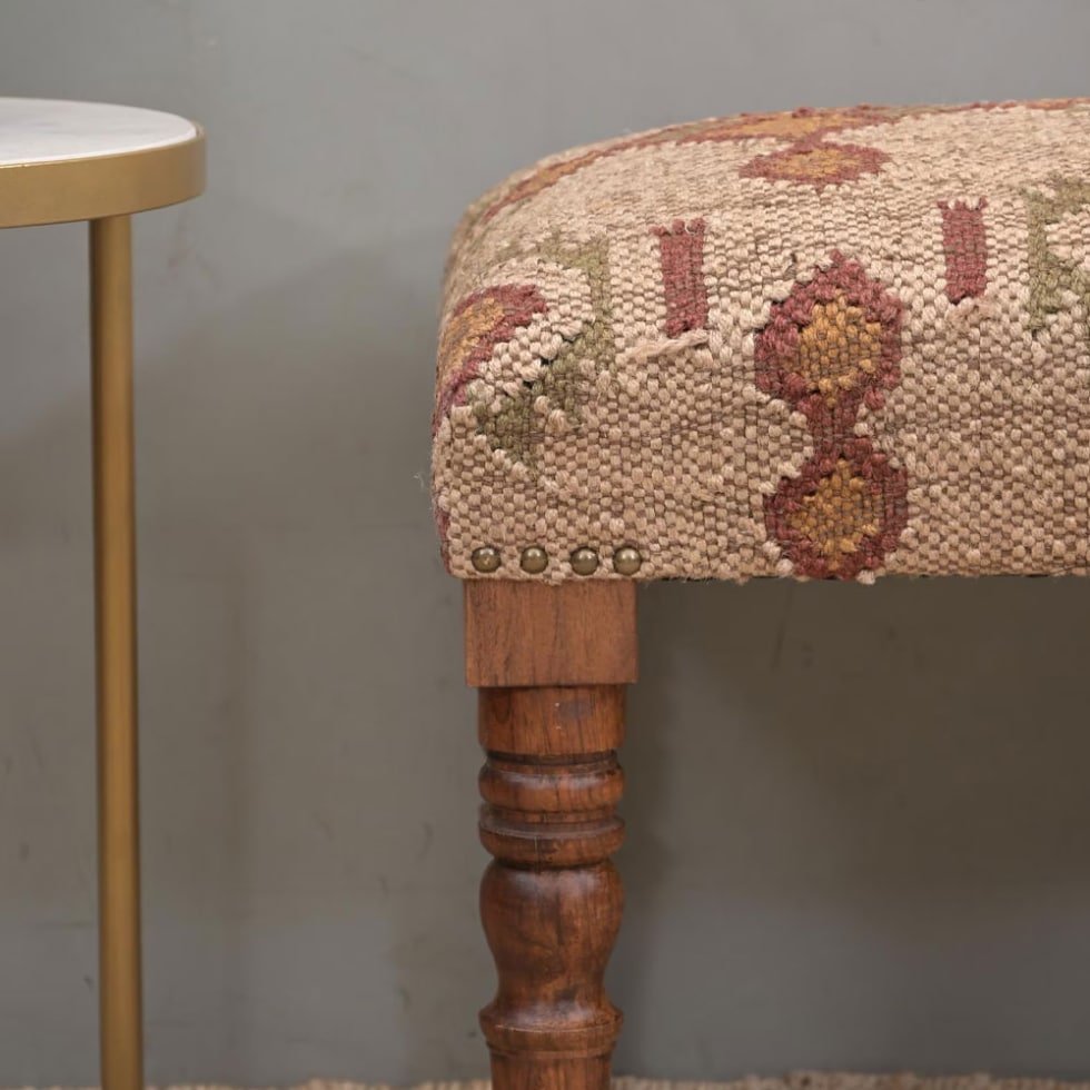 Banco otomano kilim beige