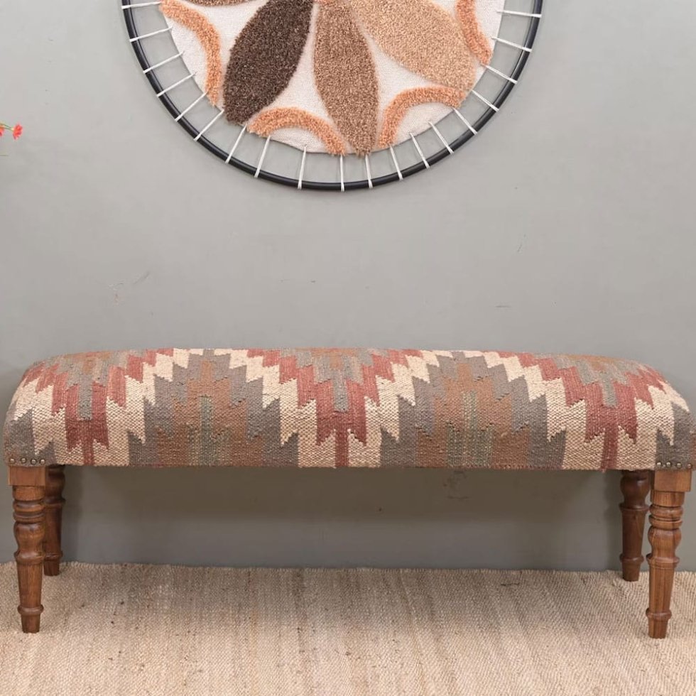 Banco otomano chevron kilim diamante
