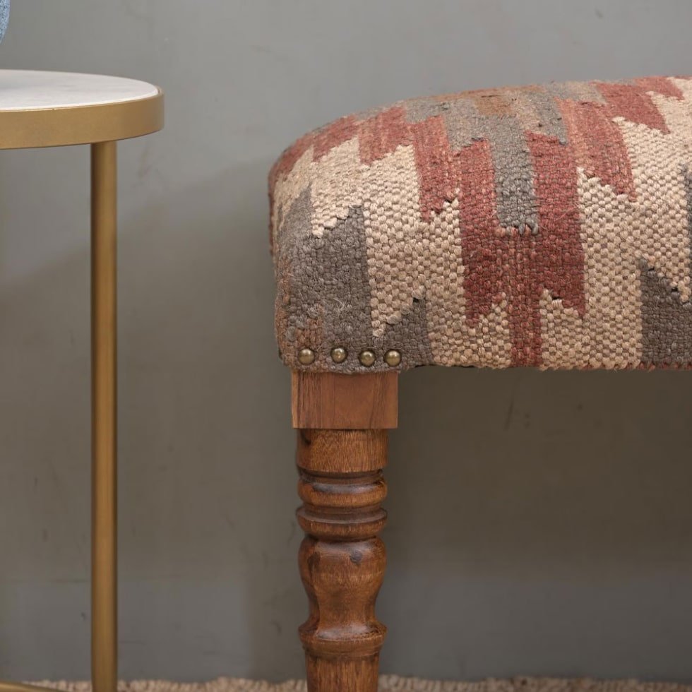 Banco otomano chevron kilim diamante