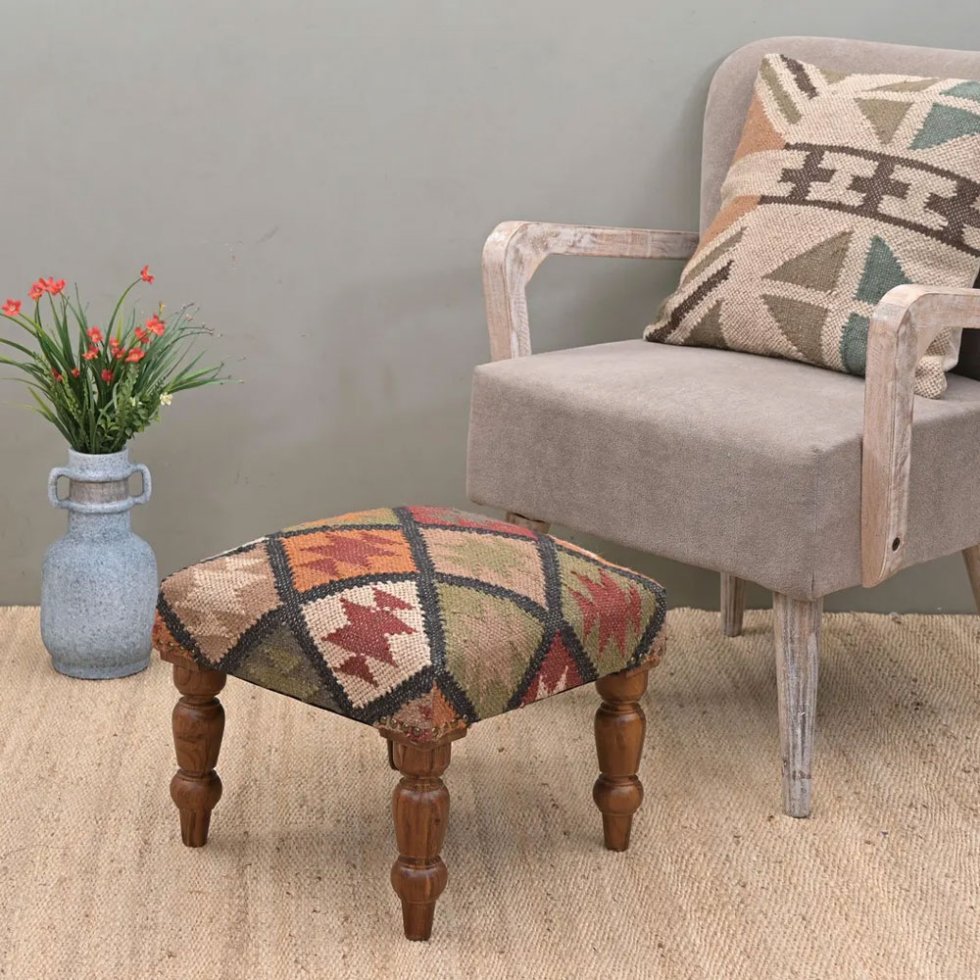 Taburete otomano Diamond Kilim