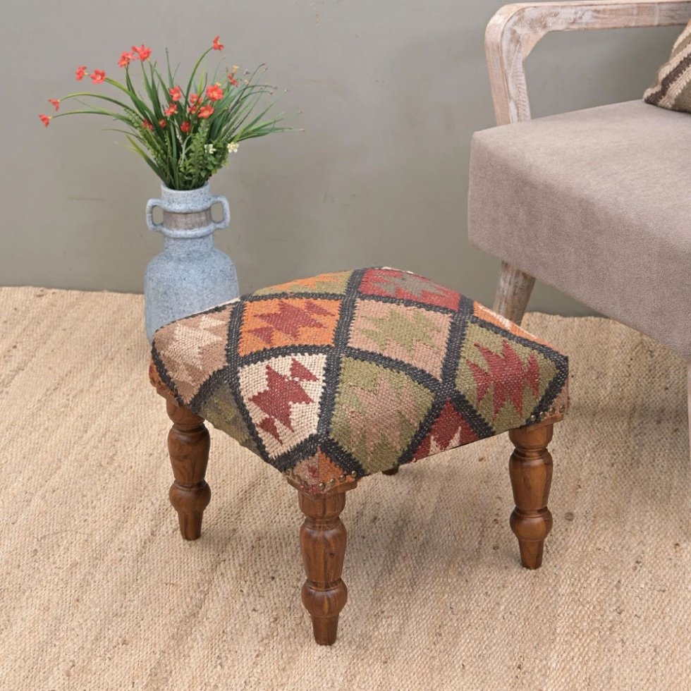 Taburete otomano Diamond Kilim