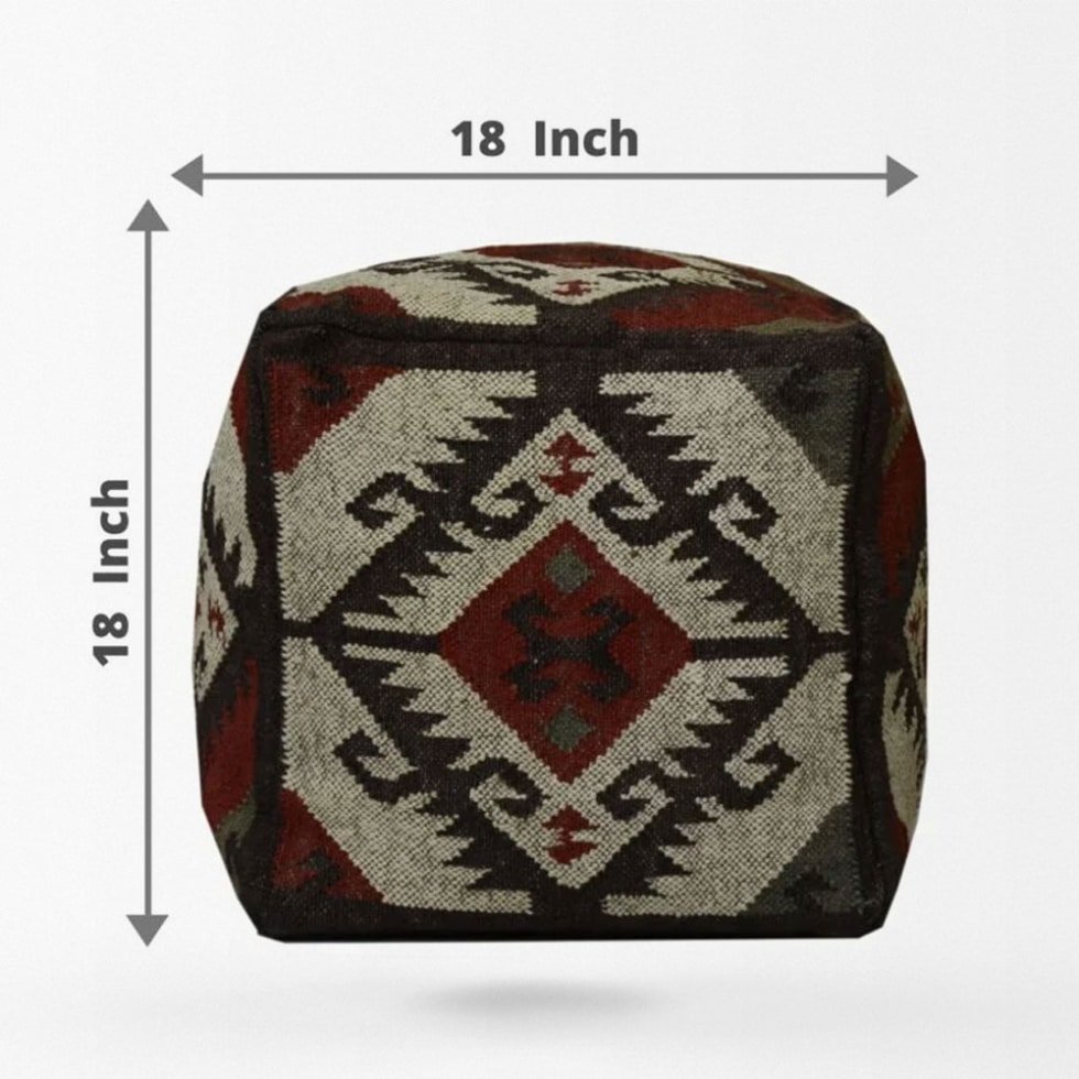 Puf otomano kilim hecho a mano