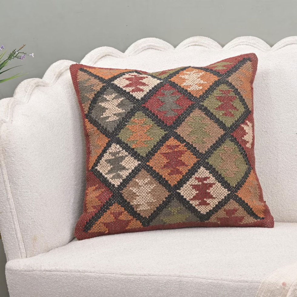almohada kilim diamante 20x20
