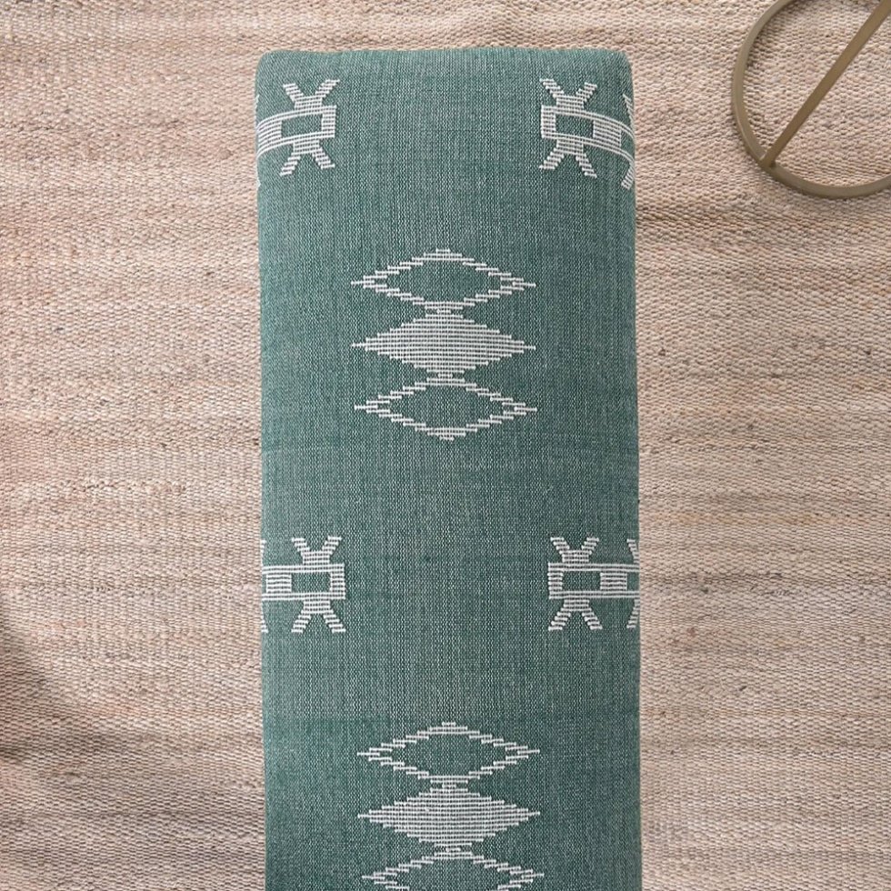 Banco otomano kilim verde