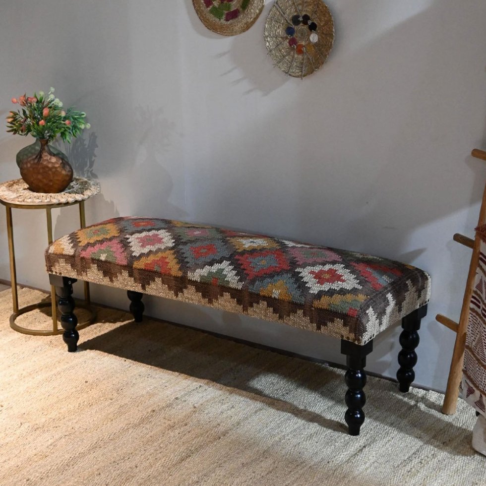 Banco otomano kilim diamante multicolor