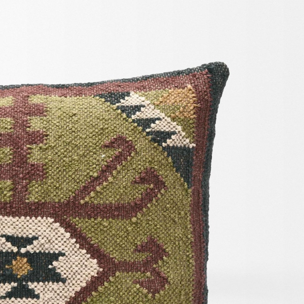 Cojines de kilim verde tribal