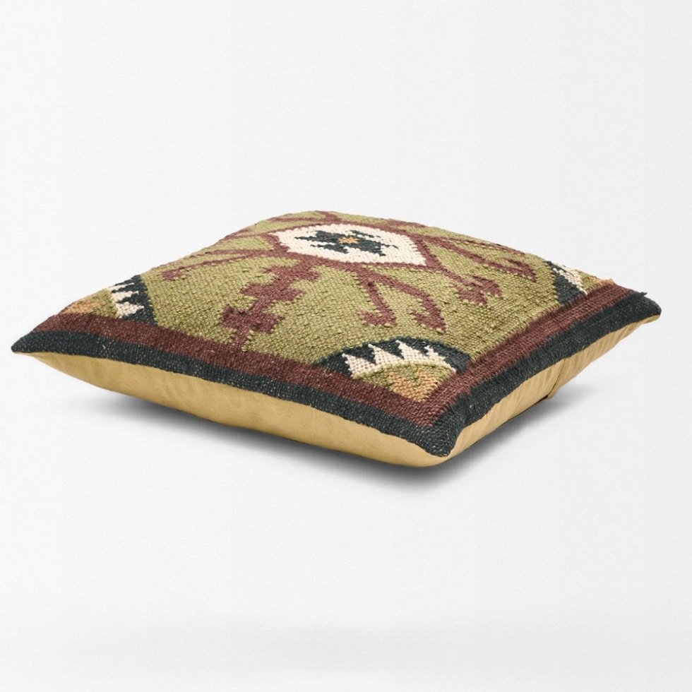 Cojines de kilim verde tribal